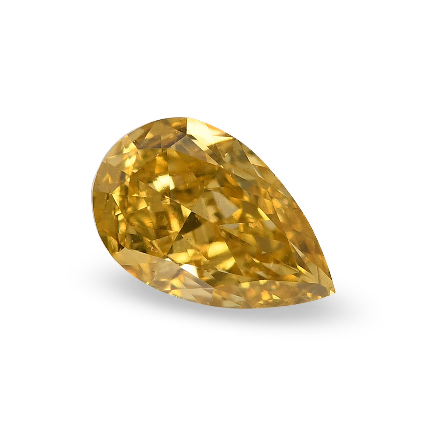 0.51 Carat Fancy Intense Yellow Pear Diamond SI1 GIA