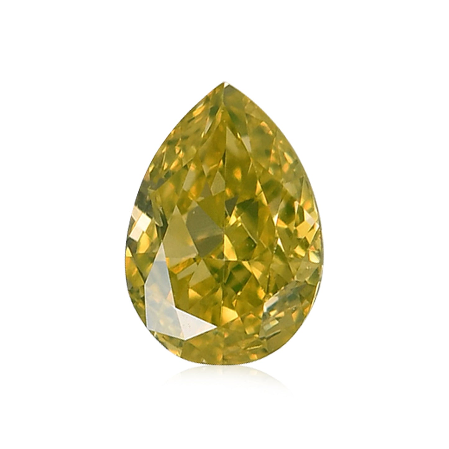 0,30 Karat Fancy Intense Yellow Pear Diamond VS2 GIA