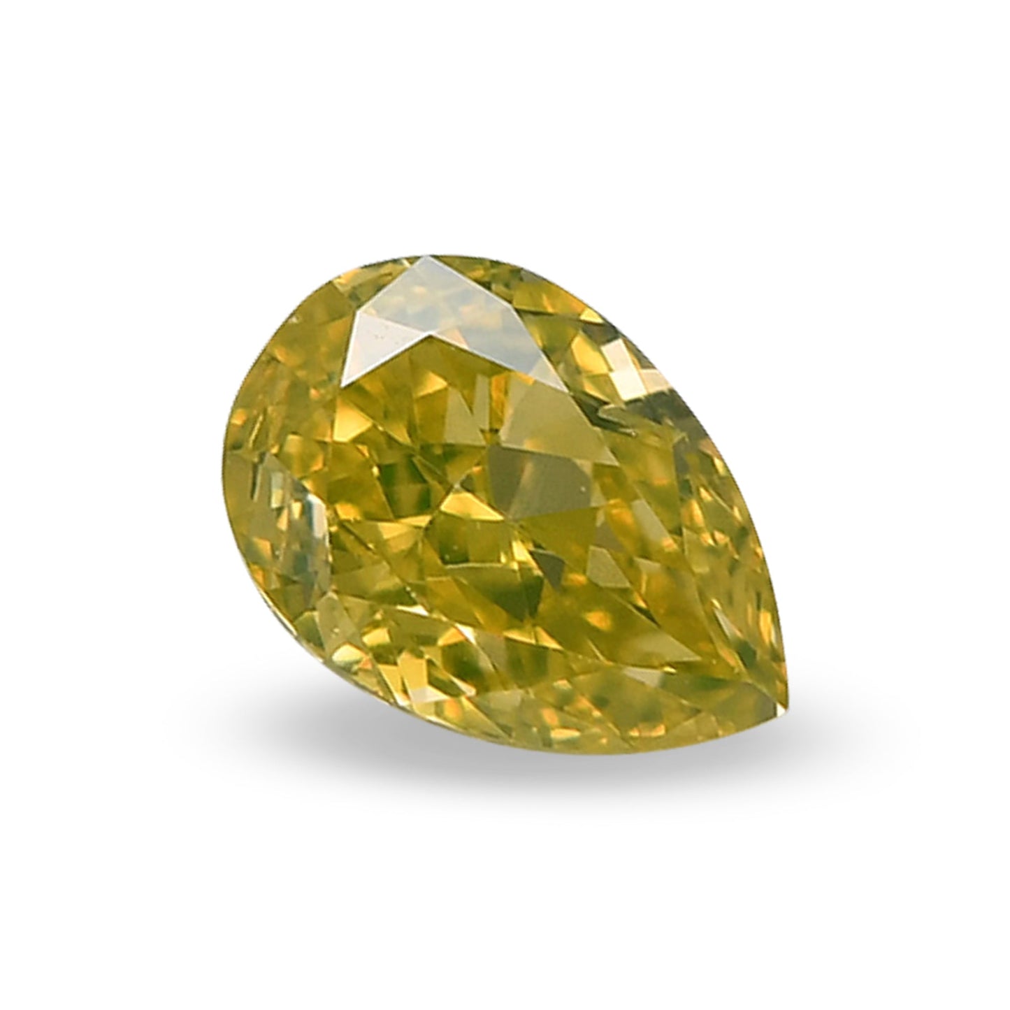 0,30 Karat Fancy Intense Yellow Pear Diamond VS2 GIA