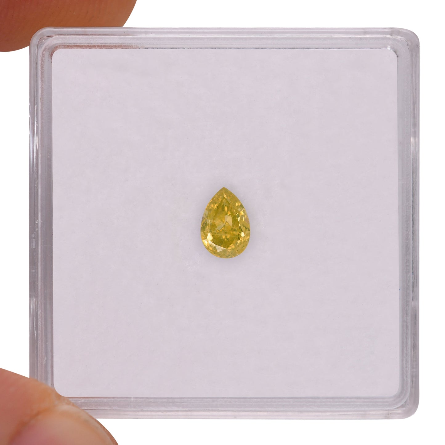 0,30 Karat Fancy Intense Yellow Pear Diamond VS2 GIA
