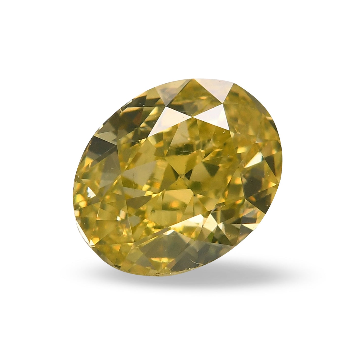 0,91 Karat Fancy Intense Greenish Yellow Oval Diamond SI1 GIA