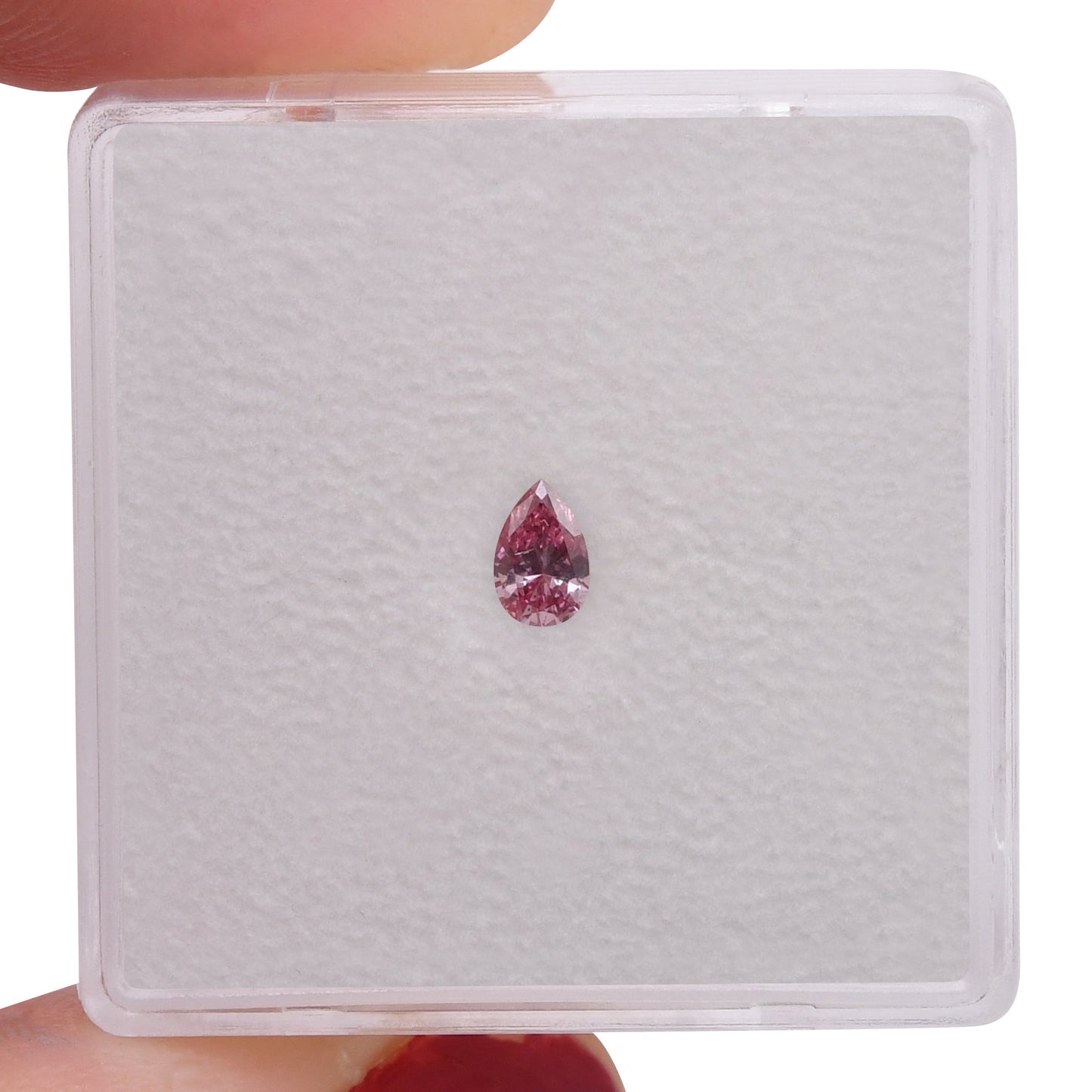 0,12 Karat Fancy Intense Purplish Pink Birnenförmiger Diamant (SI2) GIA