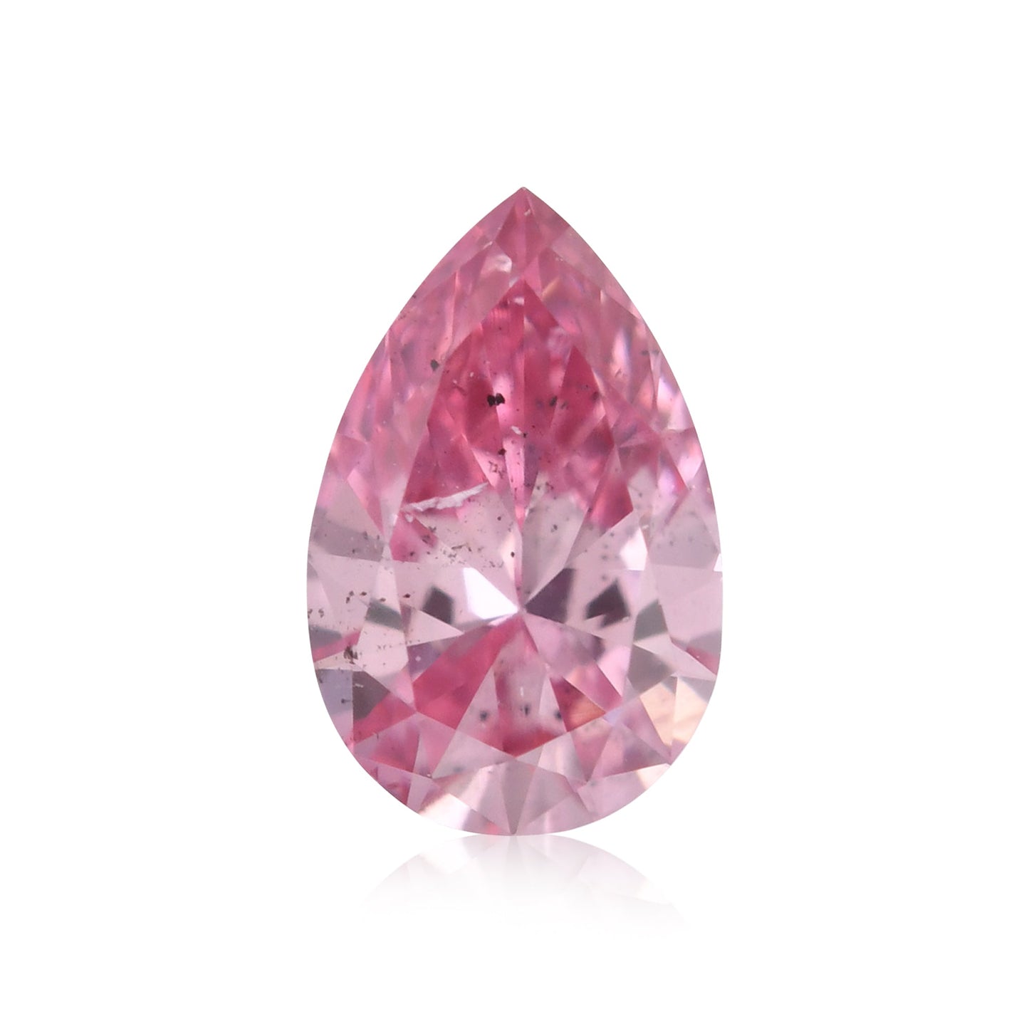 0,12 Karat Fancy Intense Purplish Pink Birnenförmiger Diamant (SI2) GIA