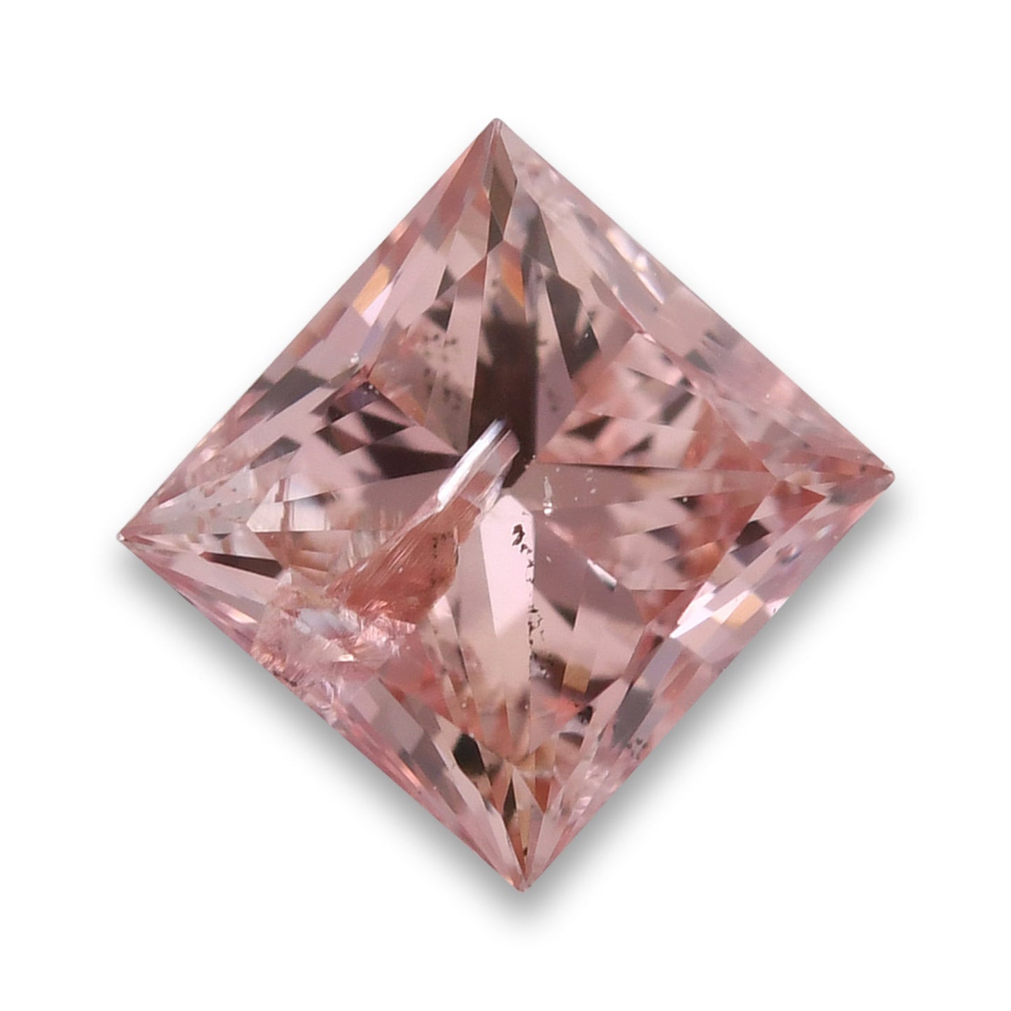0,55 Karat Fancy Brownish Orange Pink Princess Diamant (SI2) GIA