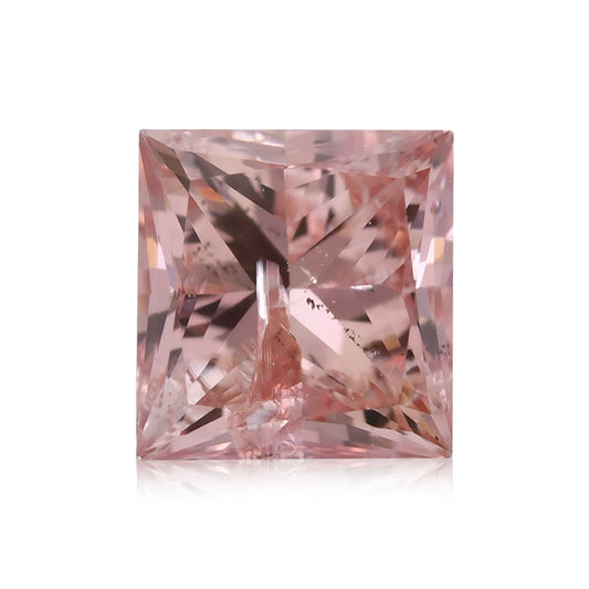 0.55 Carat Fancy Brownish Orangy Pink Princess Diamond (SI2) GIA