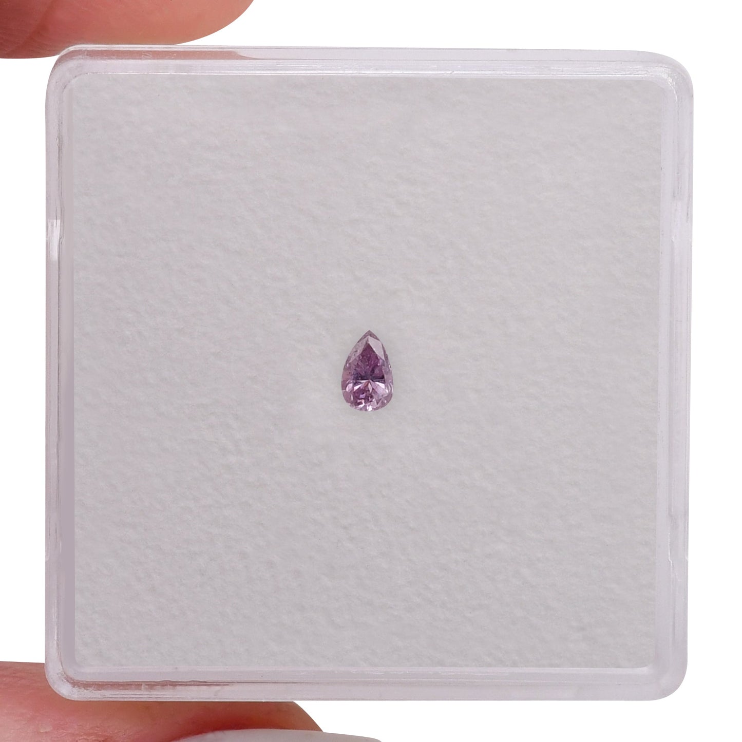 0,08 Karat Fancy Intense Pink Purple Birnenförmiger Diamant (SI1) GIA
