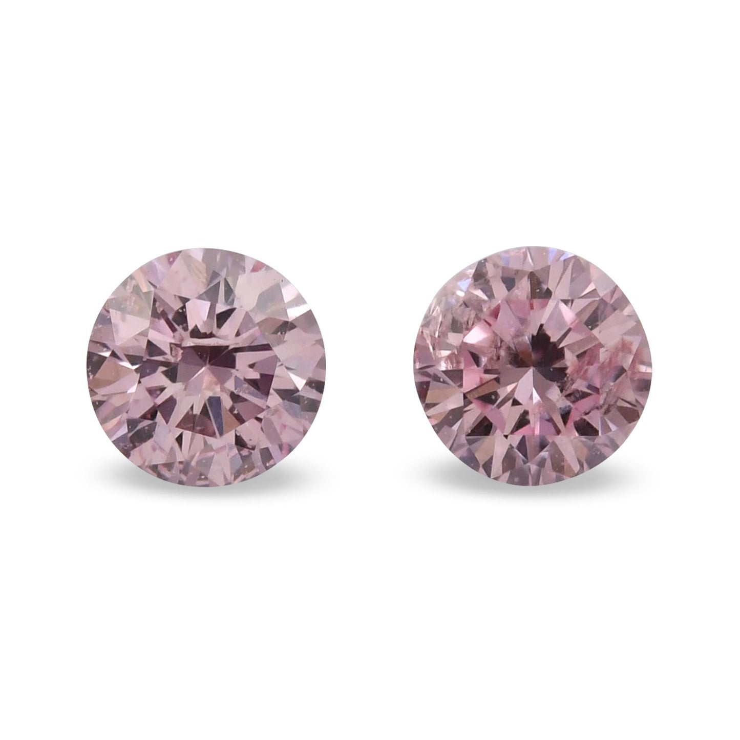 0.12 Carat Fancy Purplish Pink Round Brilliant Diamonds (SI1)