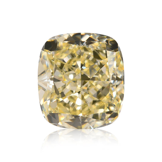 1,74 Karat Fancy Light Yellow Cushion Diamond VVS2 GIA
