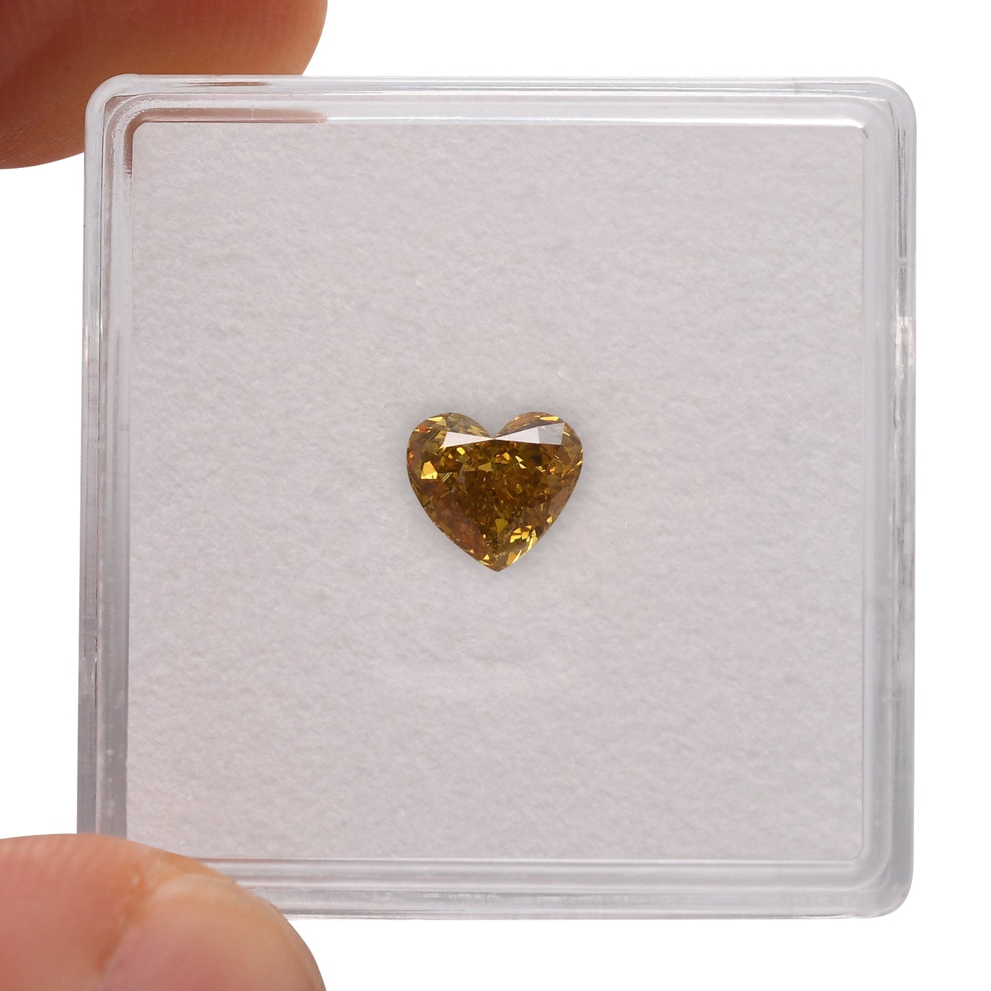 0,64 Karat Fancy Deep Brownish Yellow Heart Diamant (I1) GIA