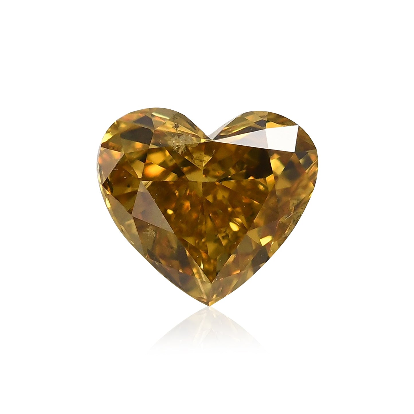 0,64 Karat Fancy Deep Brownish Yellow Heart Diamant (I1) GIA