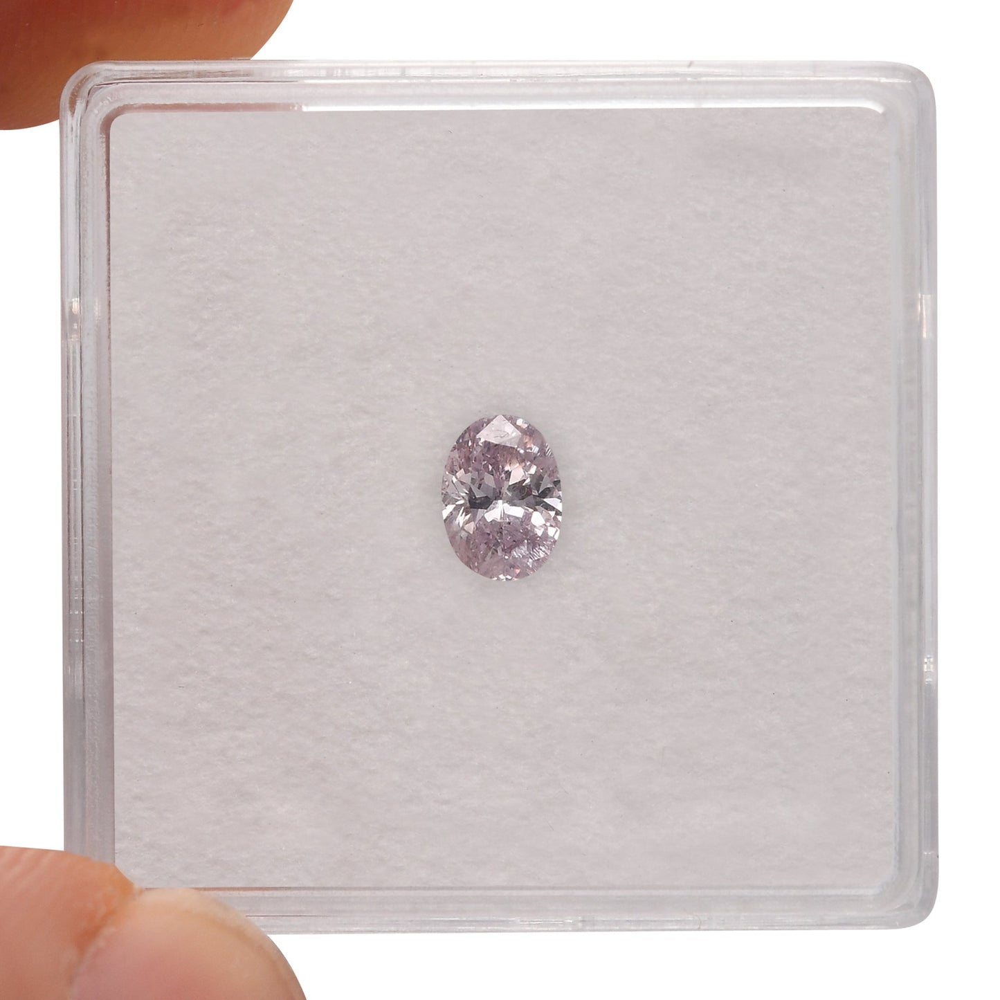 0,39 Karat Fancy Light Purplish Pink Ovaler Diamant (I1) GIA