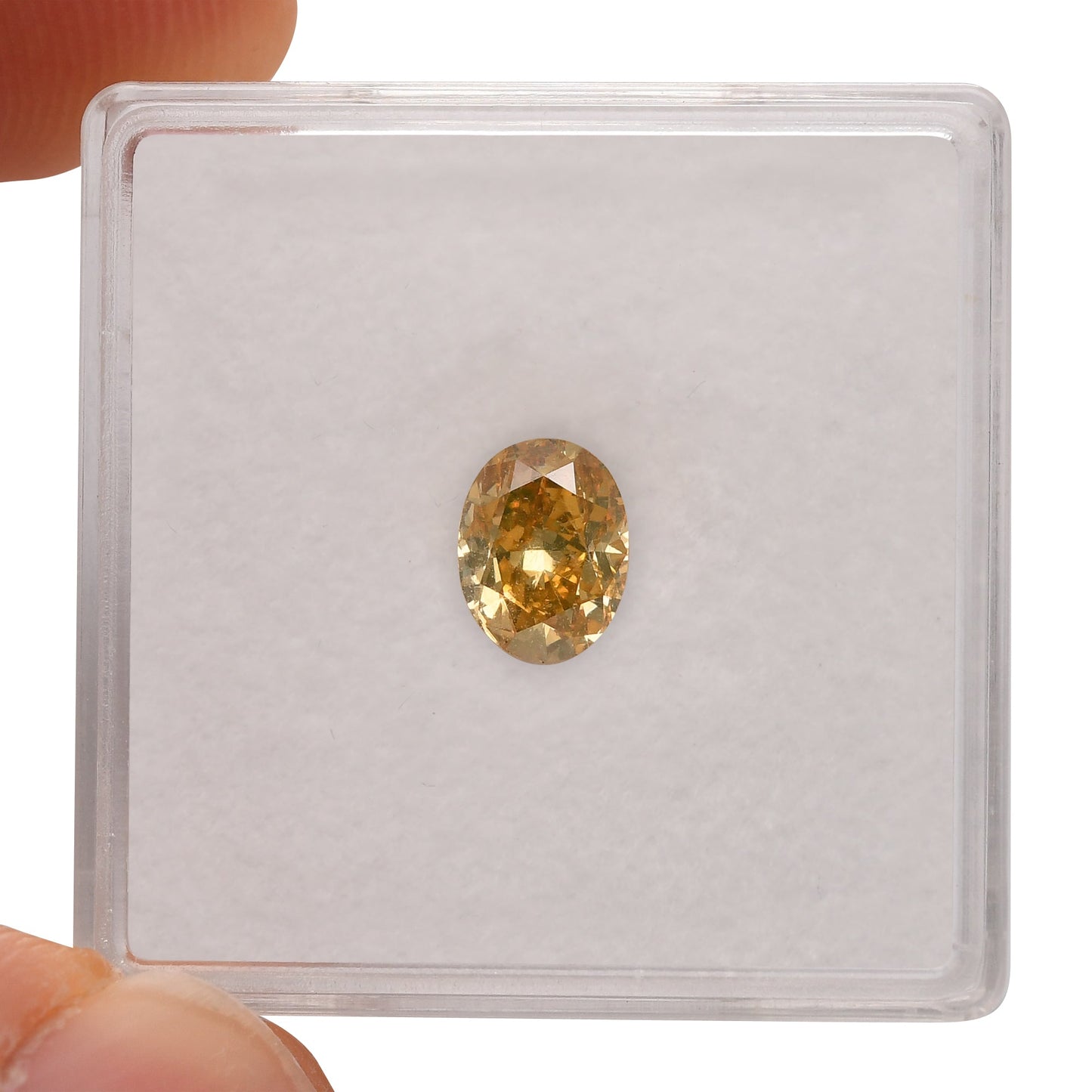 1,00 Karat Fancy Deep Brownish Orange Yellow Oval Diamond VS1 GIA