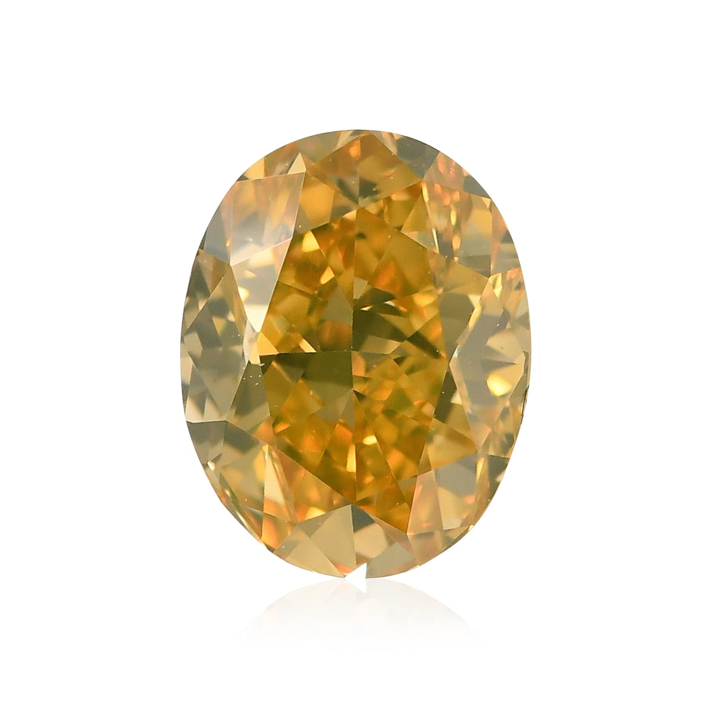 1,00 Karat Fancy Deep Brownish Orange Yellow Oval Diamond VS1 GIA