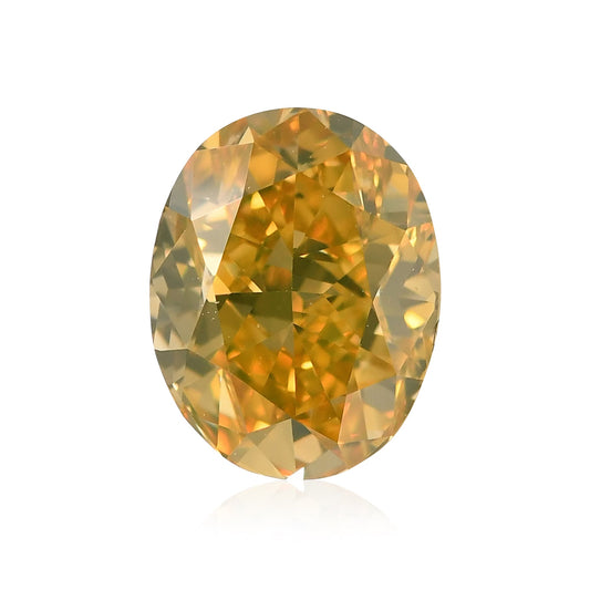 1,00 Karat Fancy Deep Brownish Orange Yellow Oval Diamond VS1 GIA