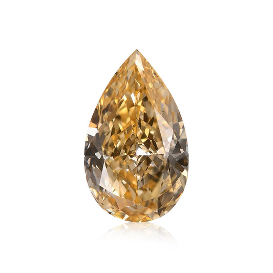 0.60 Carat Fancy Orange Yellow Pear Diamond (VS2) GIA