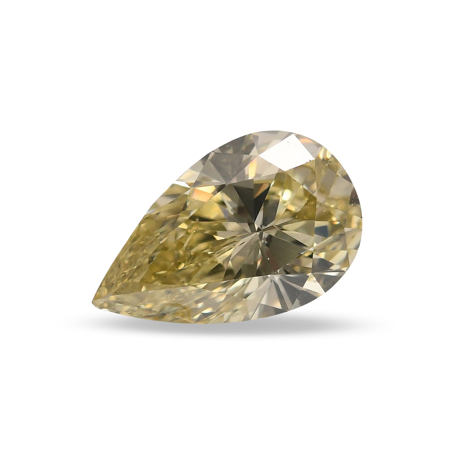 1,01 Karat Fancy Brownish Greenish Yellow Birnear Diamond VVS2 GIA