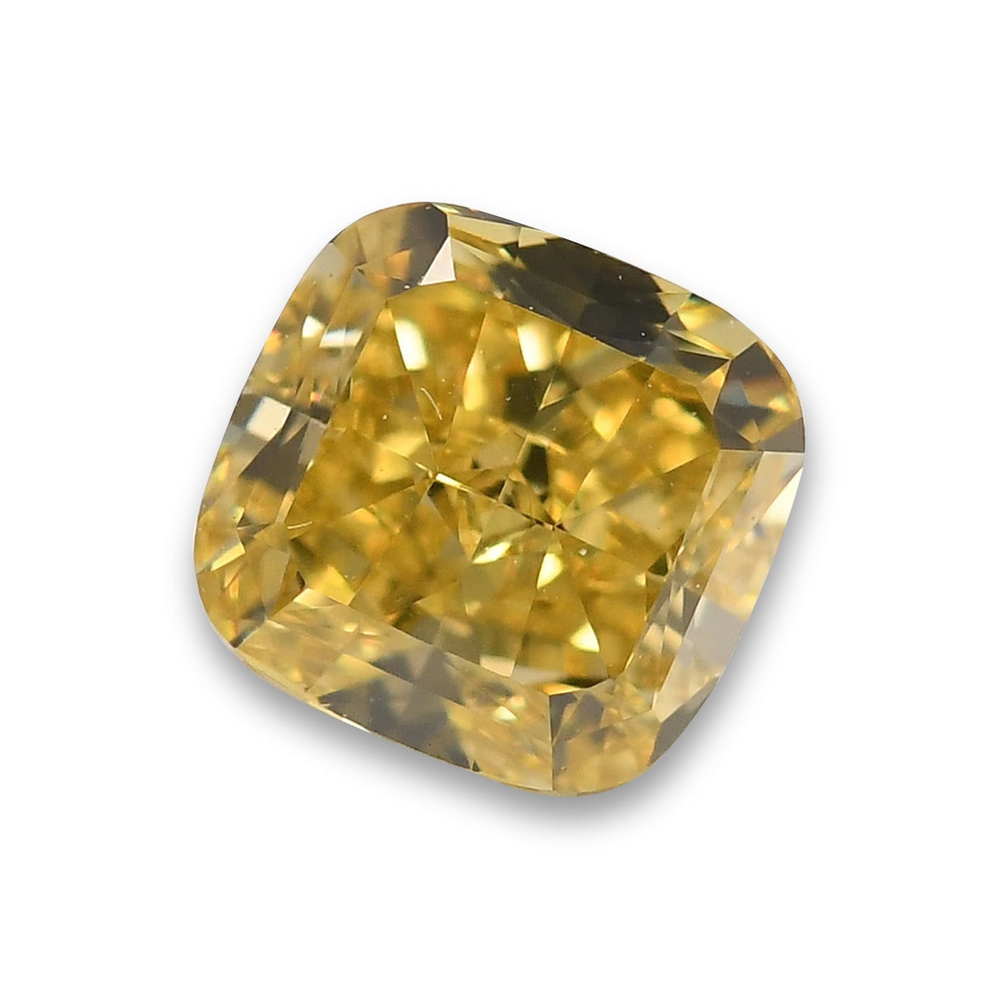 0,72 Karat Fancy Deep Yellow Cushion Diamond VVS2 GIA