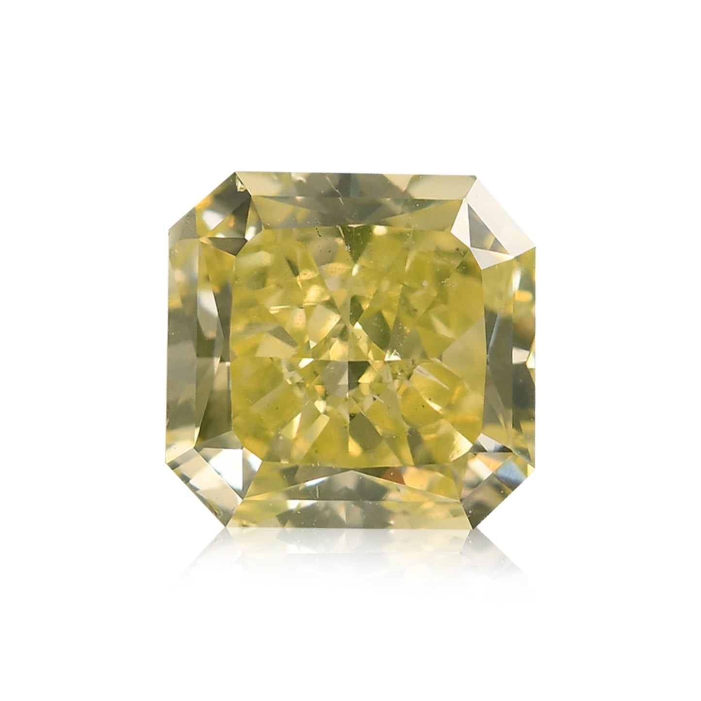 1,55 Karat Fancy Grünlich Gelber Radiant Diamant (I1) GIA