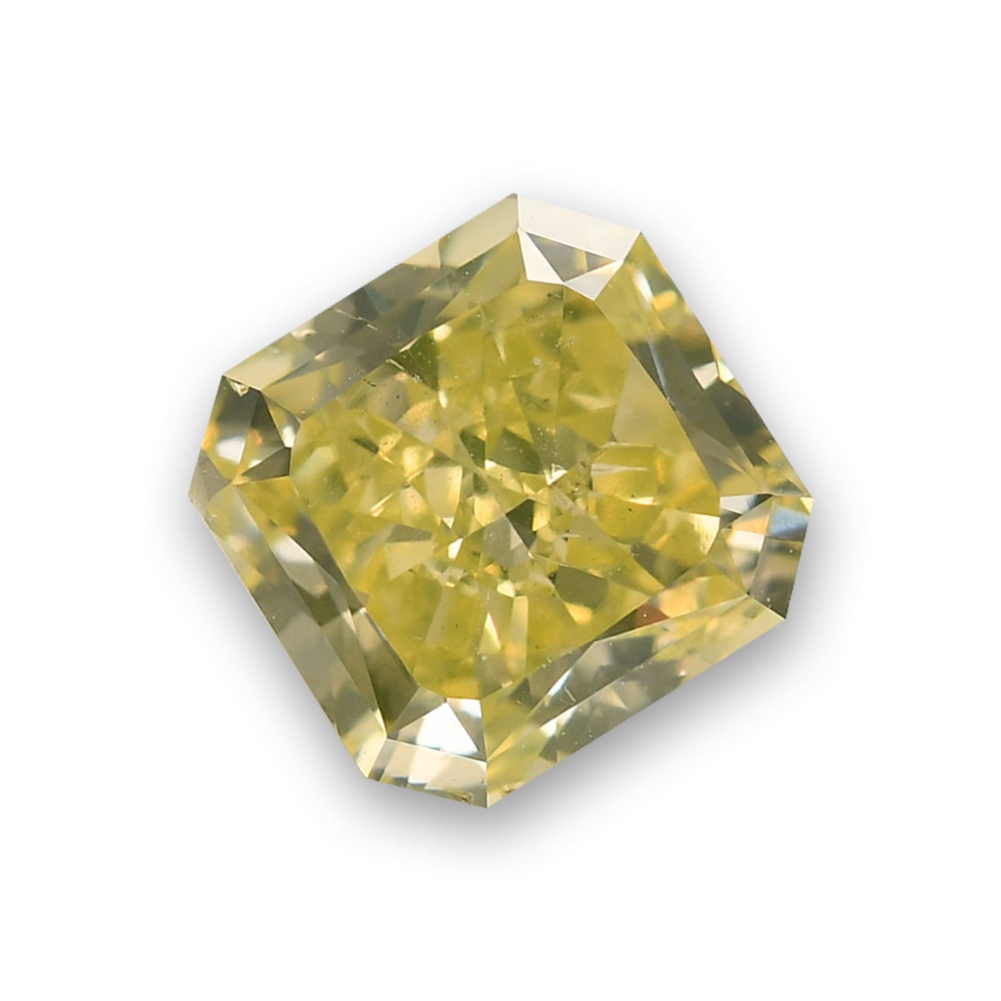 1,55 Karat Fancy Grünlich Gelber Radiant Diamant (I1) GIA