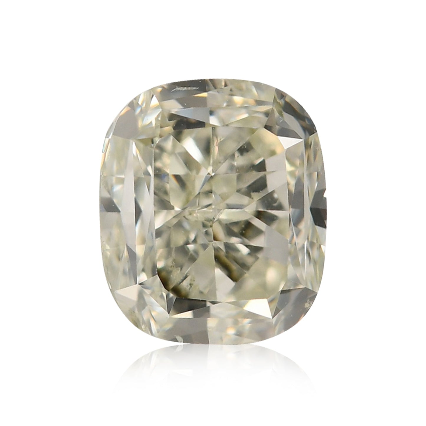 1,52 Karat hellgelbgrüner Kissen-Diamant SI2 GIA