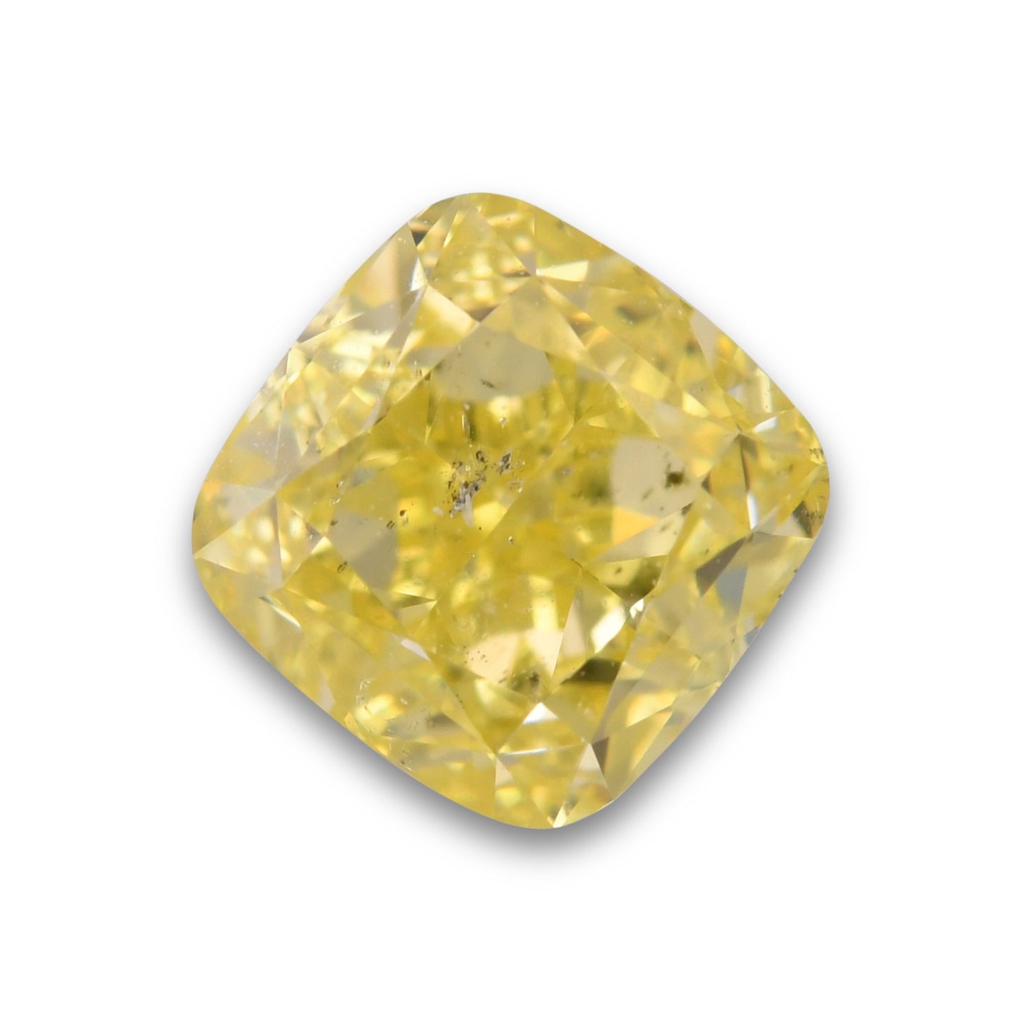 0,96 Karat Fancy Intense Yellow Cushion Diamond SI2 GIA