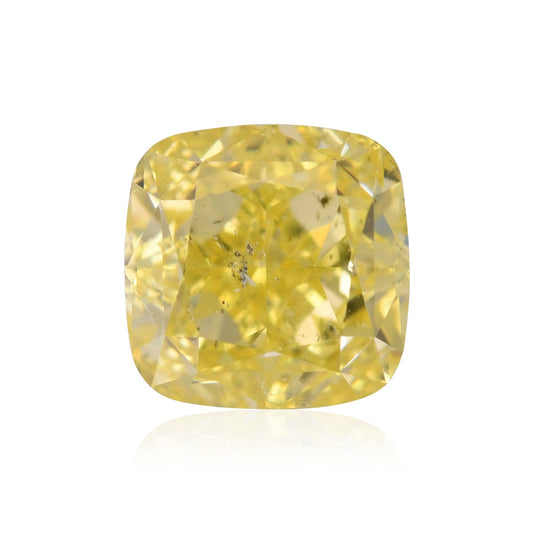 0,96 Karat Fancy Intense Yellow Cushion Diamond SI2 GIA