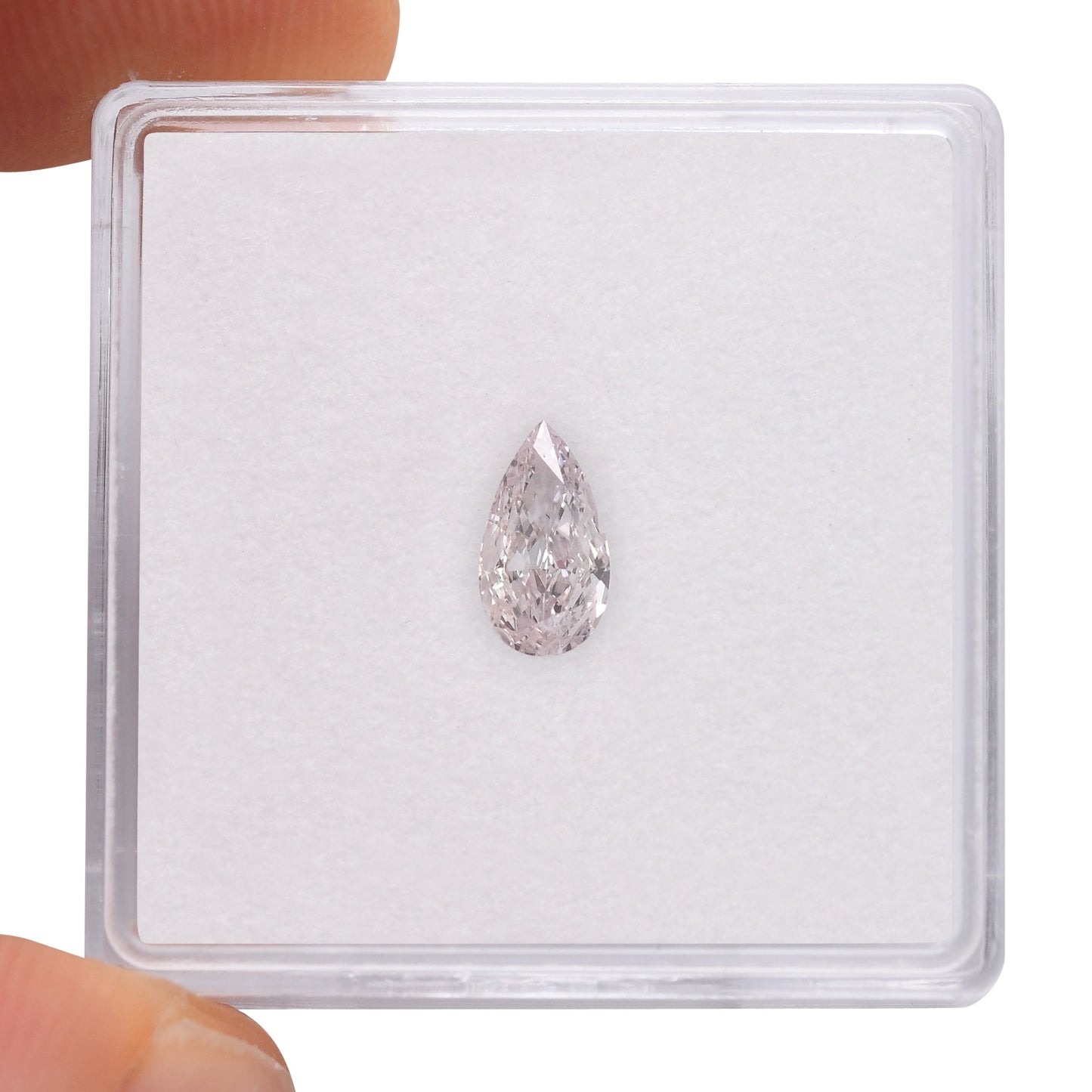 0,50 Karat sehr hellrosa birnenförmiger Diamant SI1 GIA