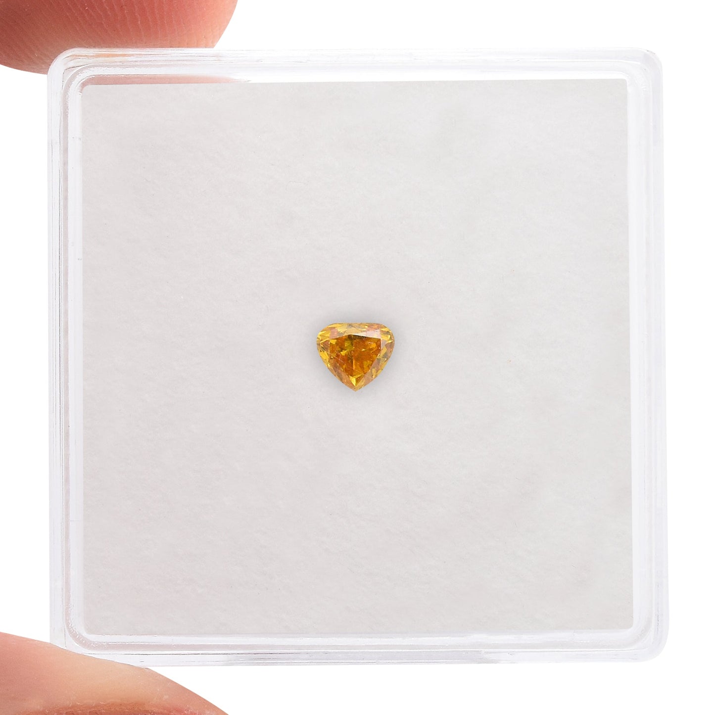 0,16 Karat Fancy Vivid Yellow Orange Heart Diamant (I1) GIA