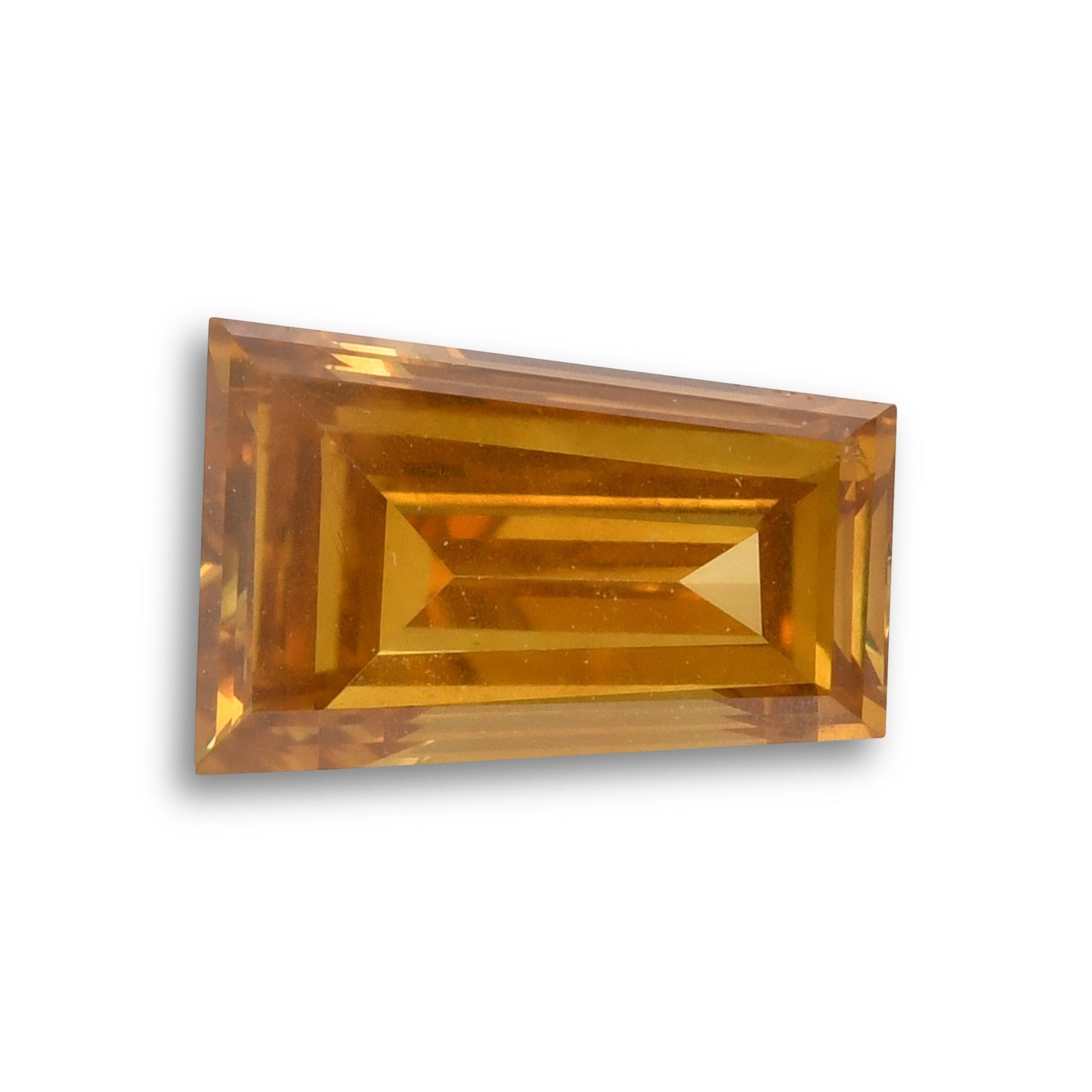 0,72 Karat Fancy Deep Orange Yellow Baguette-Diamant I1 GIA
