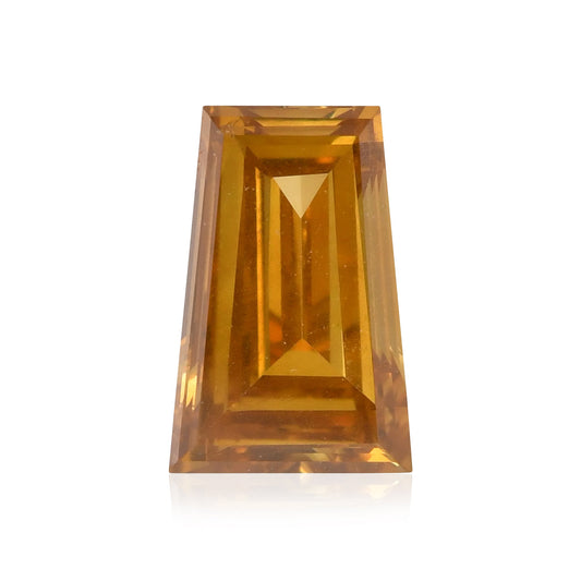 0.72 Carat Fancy Deep Orangy Yellow Baguette Diamond I1 GIA