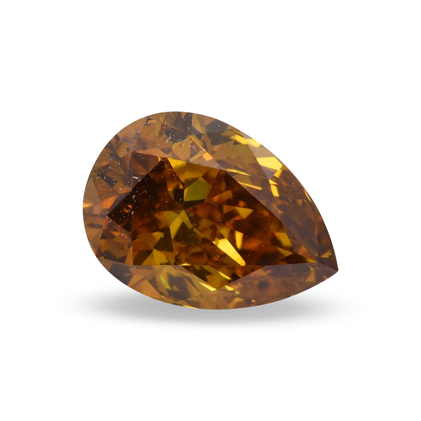 1,60 Karat Fancy Deep Brownish Orange Yellow Pear Diamond SI2 GIA