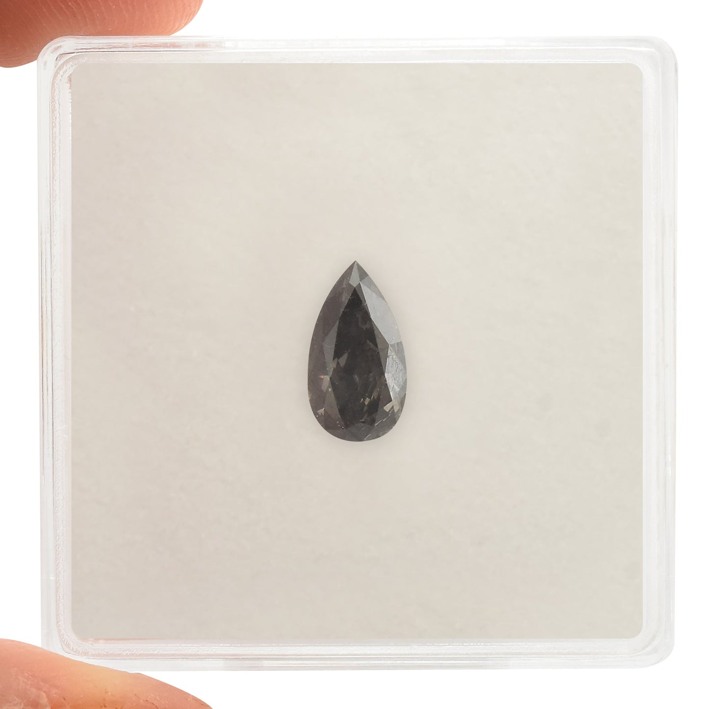 0,71 Karat Fancy Dark Gray Birnenförmiger Diamant GIA