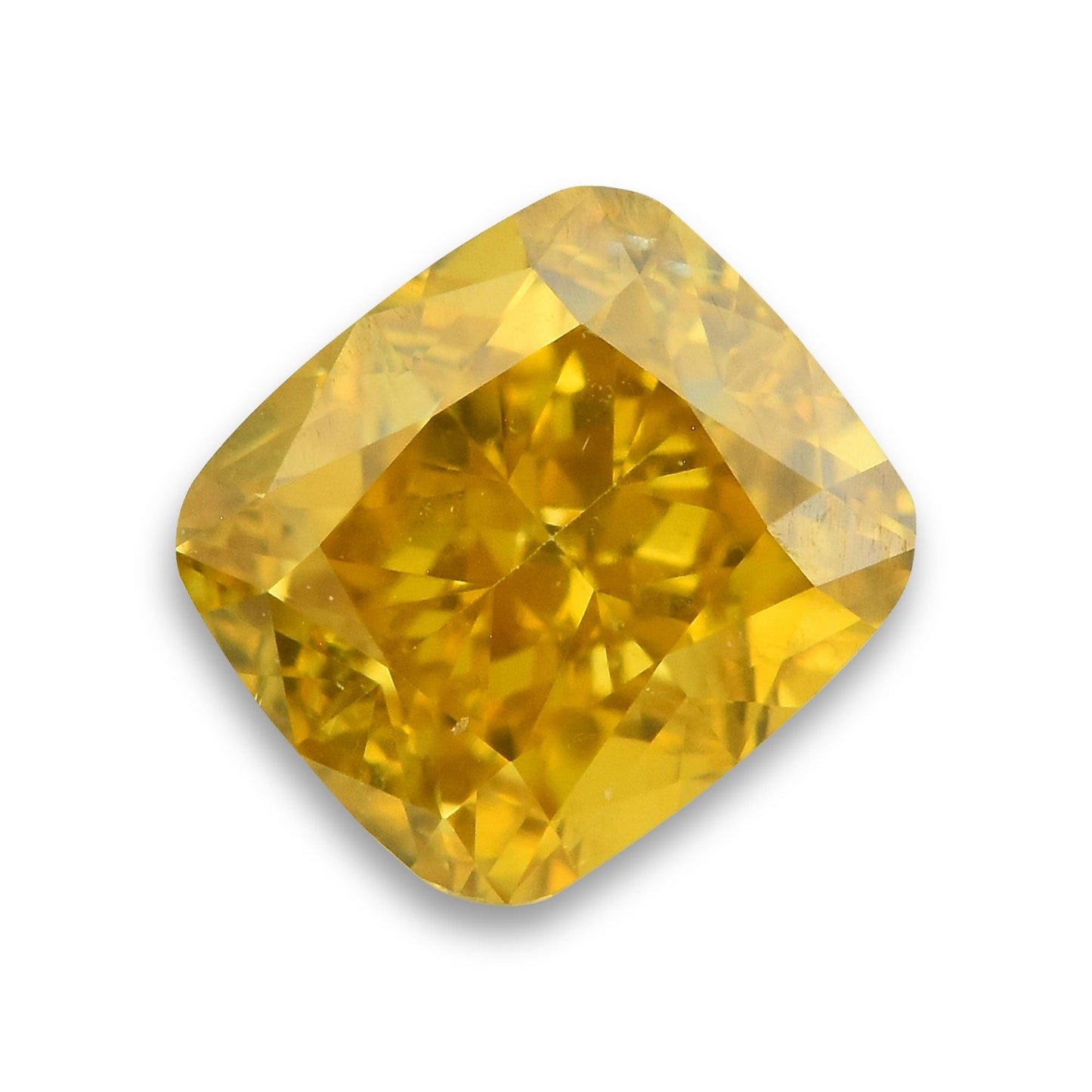 0.51 Carat Fancy Deep Orangy Yellow Cushion Diamond SI1 GIA