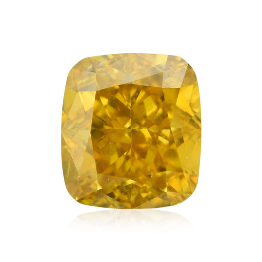 0,51 Karat Fancy Deep Orange Yellow Cushion Diamond SI1 GIA