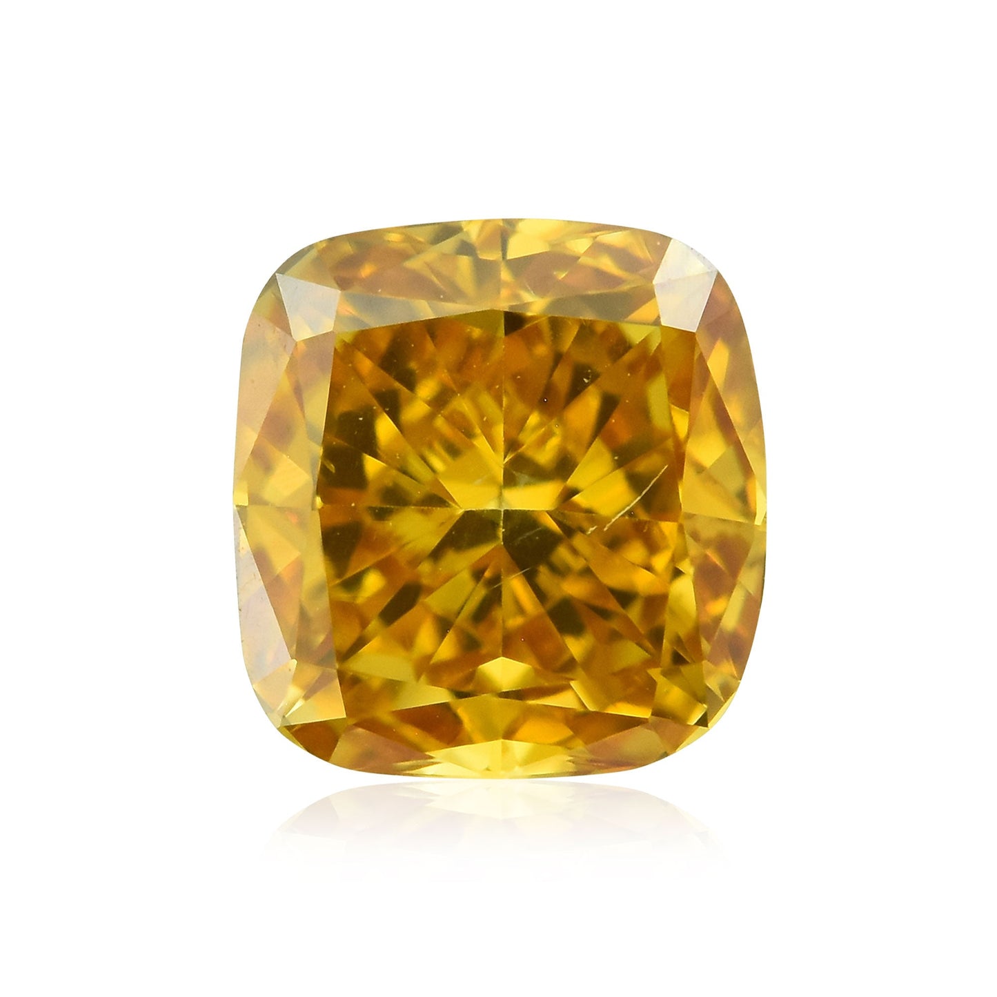 0,52 Karat Fancy Intense Orange Yellow Cushion Diamond SI1 GIA