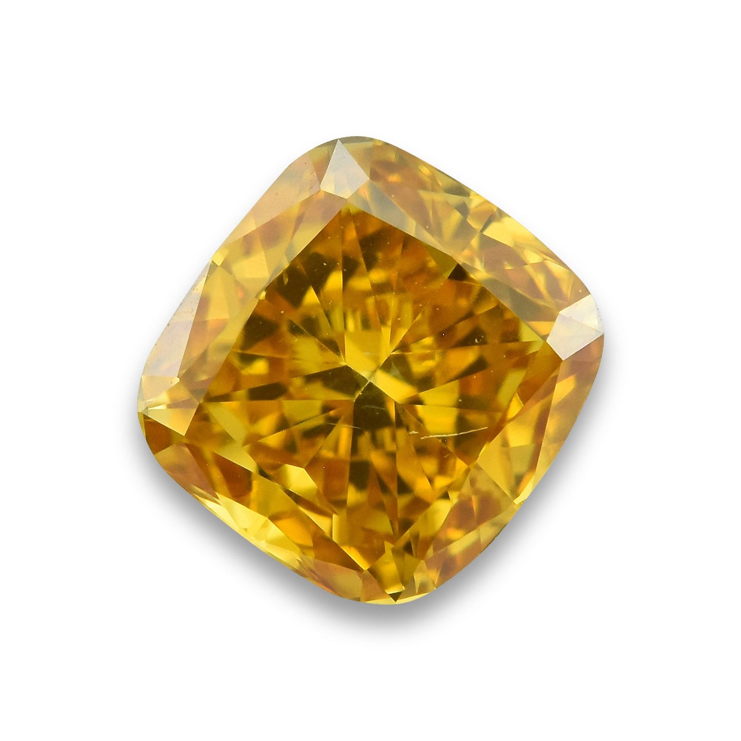0,52 Karat Fancy Intense Orange Yellow Cushion Diamond SI1 GIA