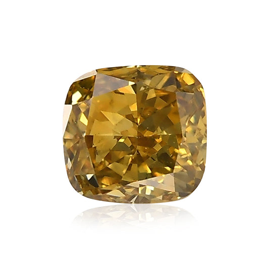 0.53 Carat Fancy Deep Brownish Yellow Cushion Diamond VS1 GIA