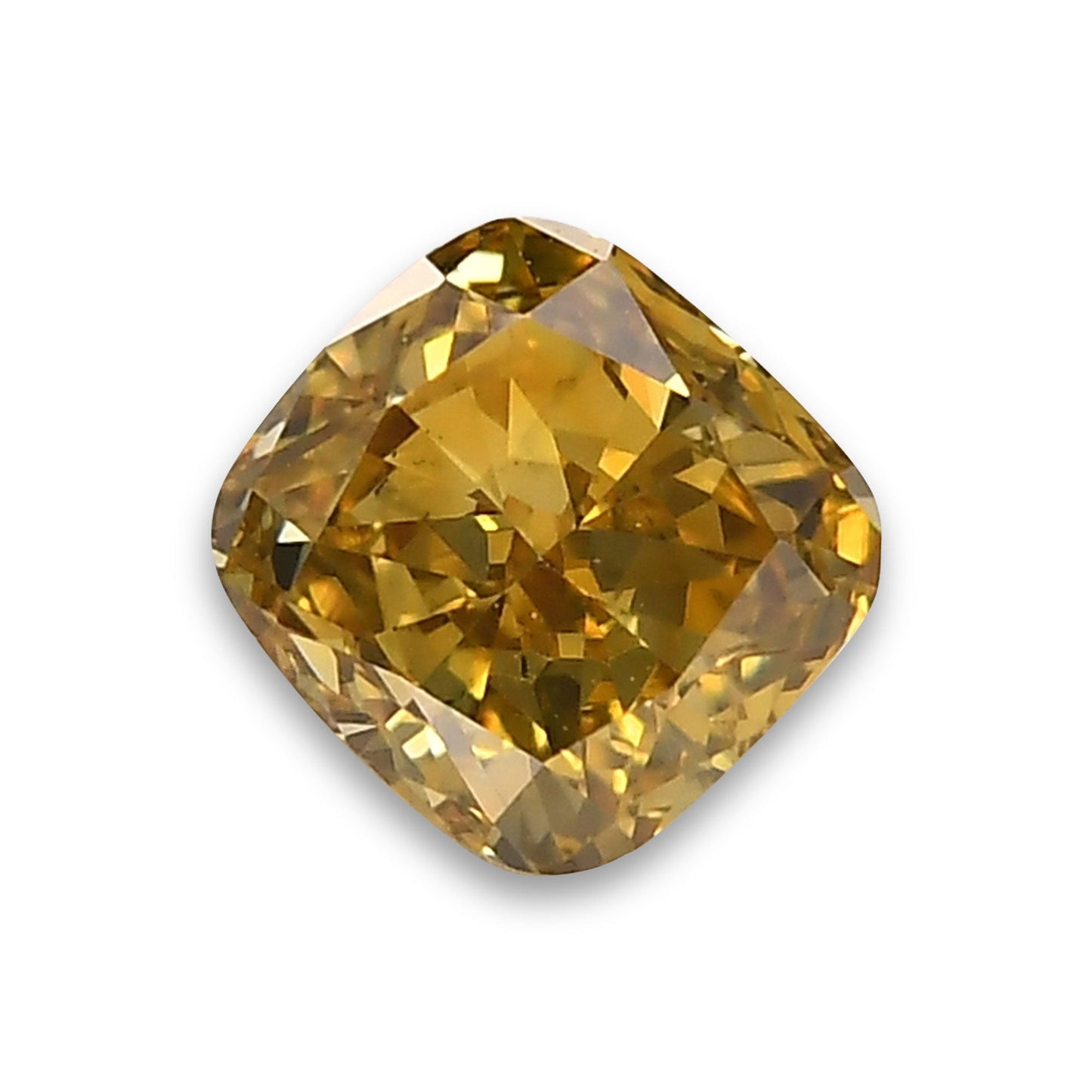 0,53 Karat Fancy Deep Brownish Yellow Cushion Diamond VS1 GIA
