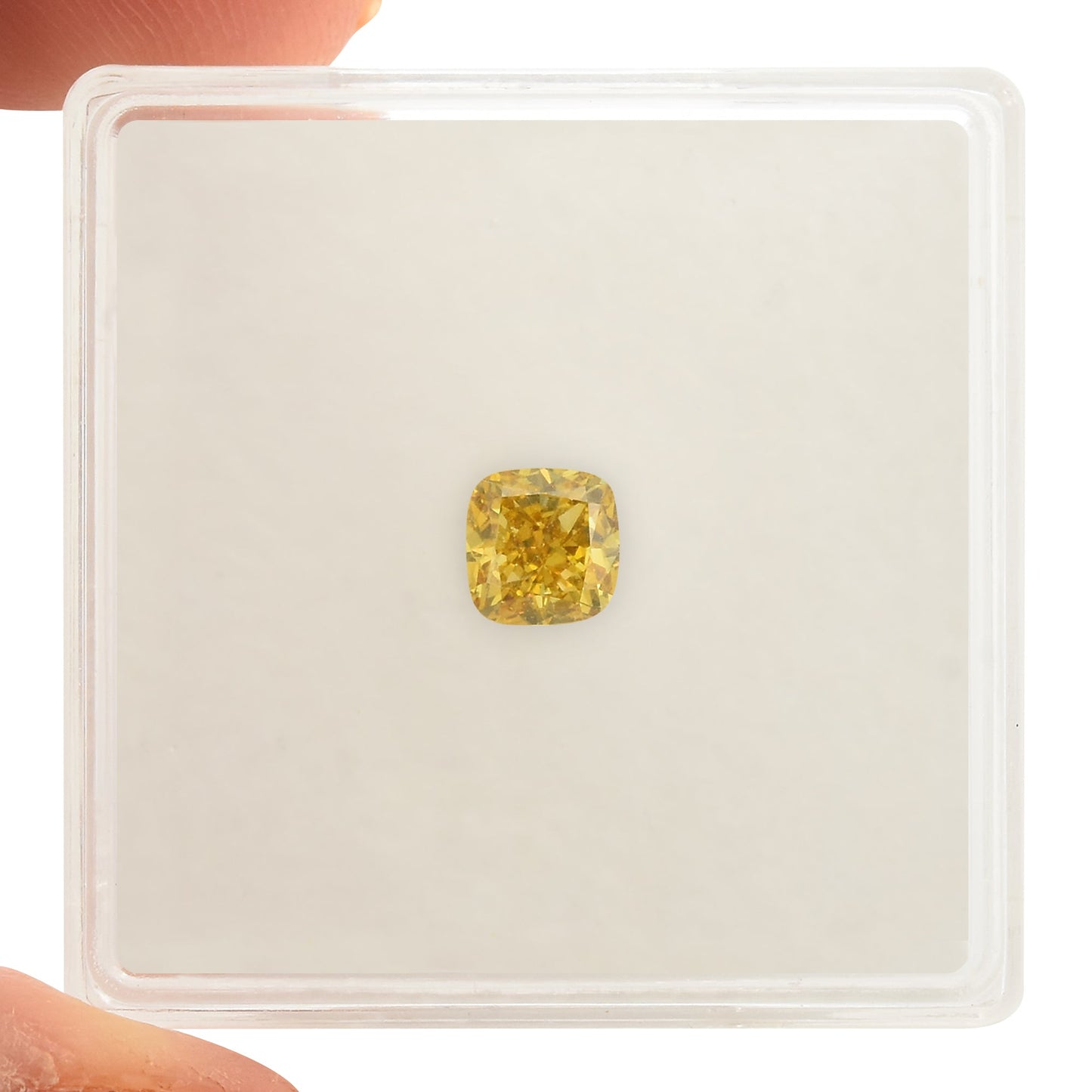 0,56 Karat Fancy Deep Brownish Yellow Cushion Diamond SI2 GIA