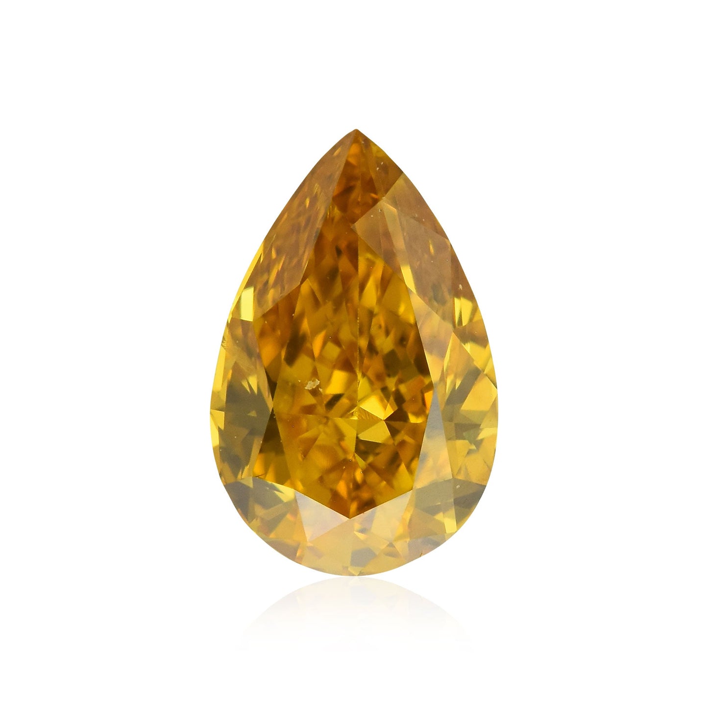 0.50 Carat Fancy Deep Orange Yellow Pear Diamond SI1 GIA
