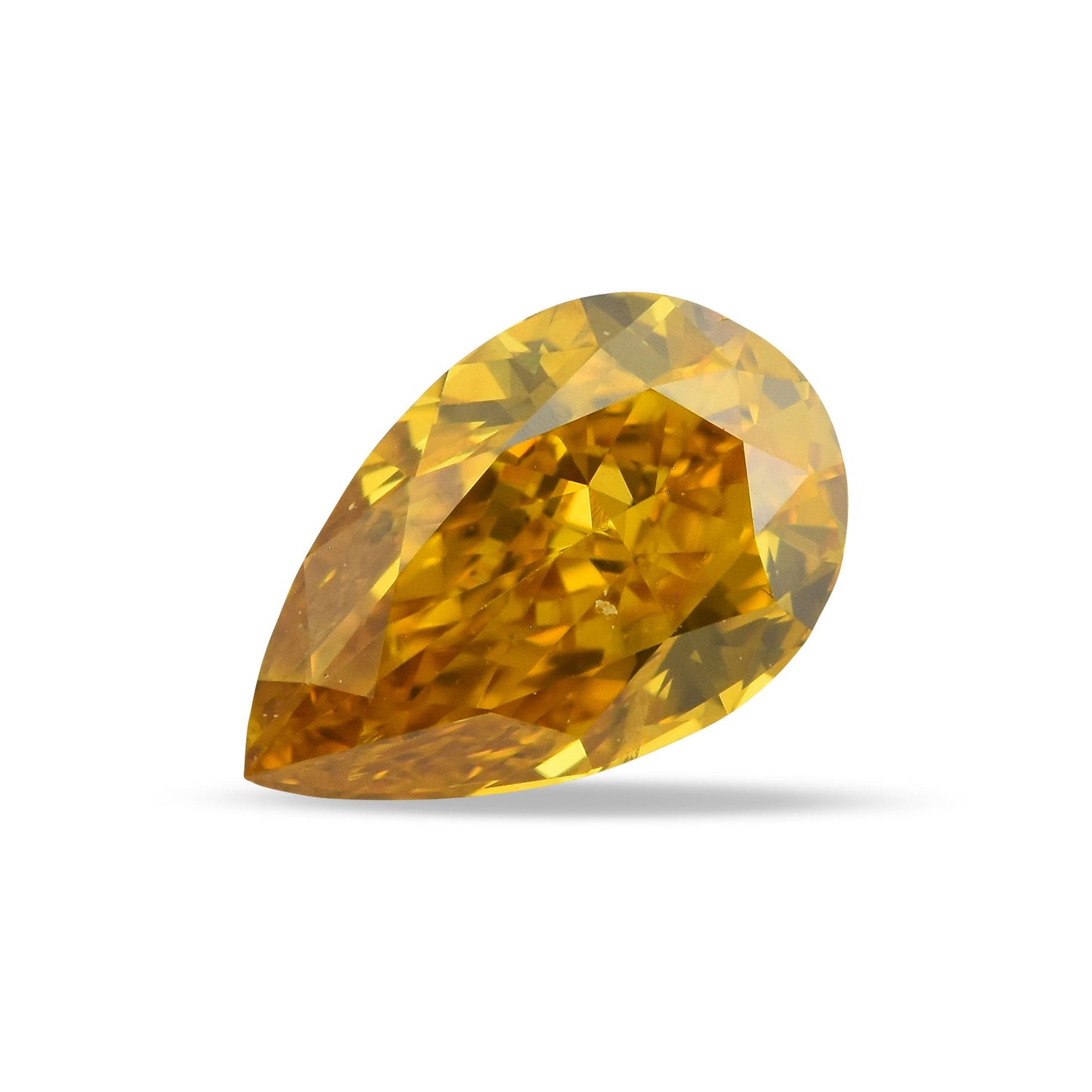 0.50 Carat Fancy Deep Orange Yellow Pear Diamond SI1 GIA