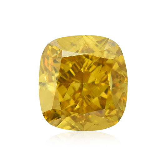 0,51 Karat Fancy Deep Brownish Orangey Yellow Cushion Diamond SI1 GIA