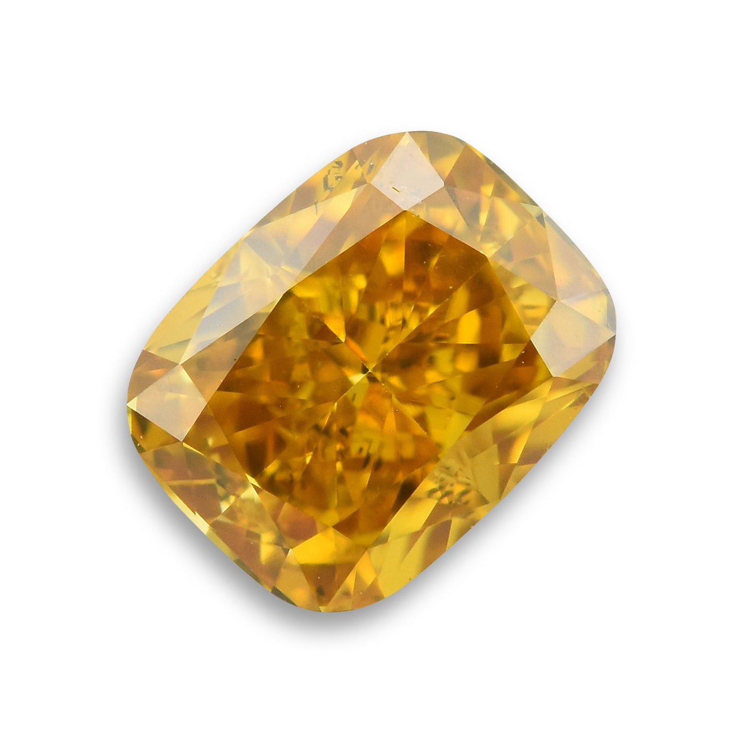 0,63 Karat Fancy Deep Orange Yellow Cushion Diamond SI1 GIA