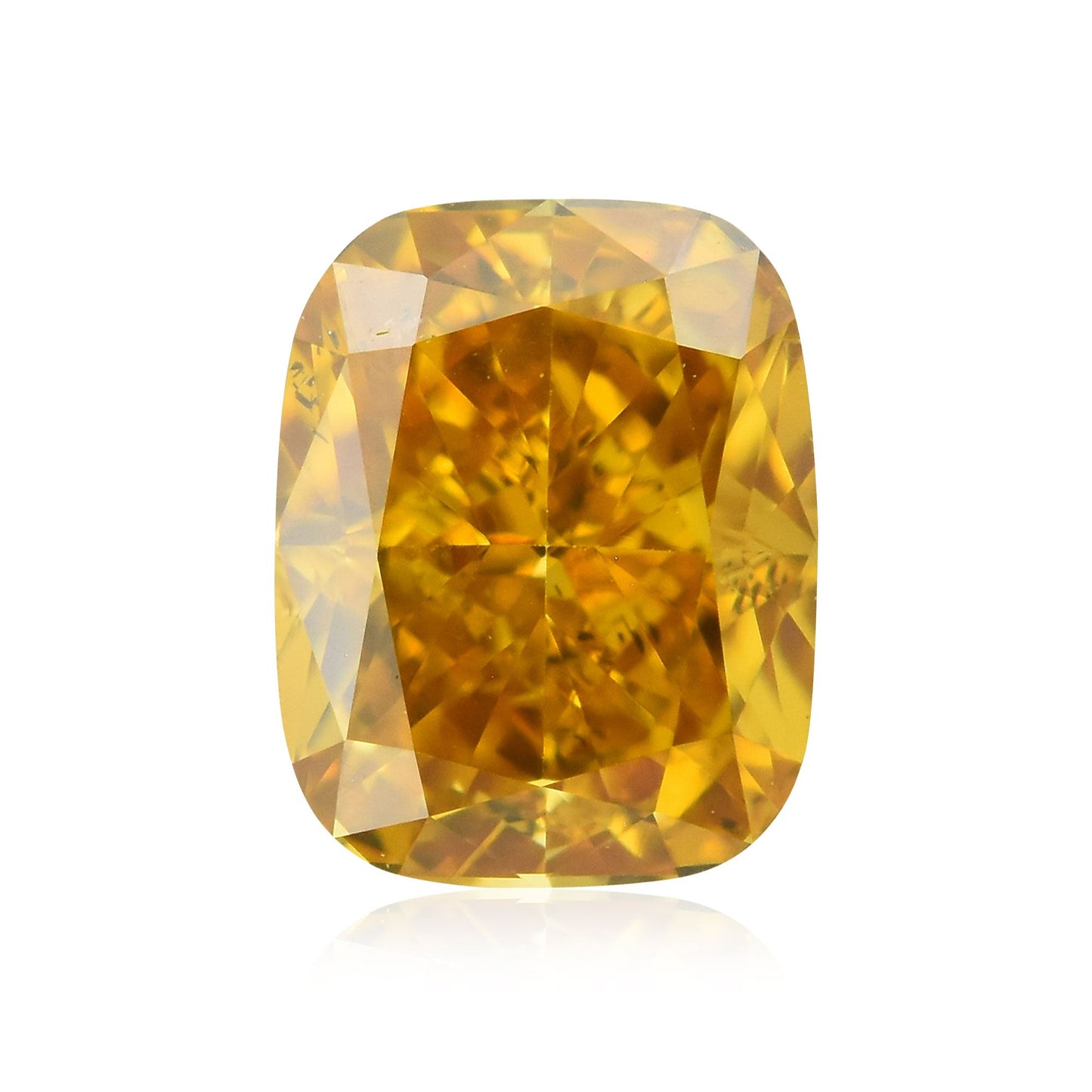 0,63 Karat Fancy Deep Orange Yellow Cushion Diamond SI1 GIA
