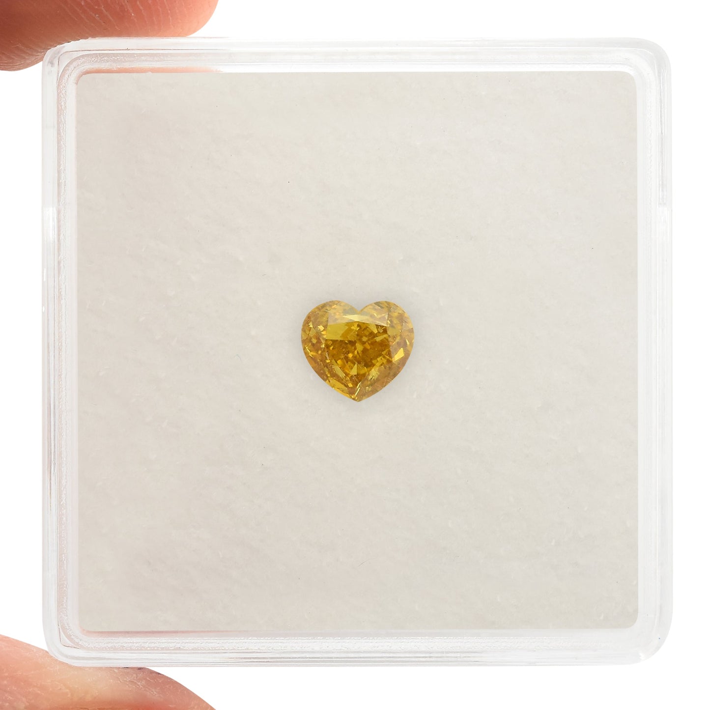 0,50 Karat Fancy Deep Brownish Orange Yellow Heart Diamant SI1 GIA