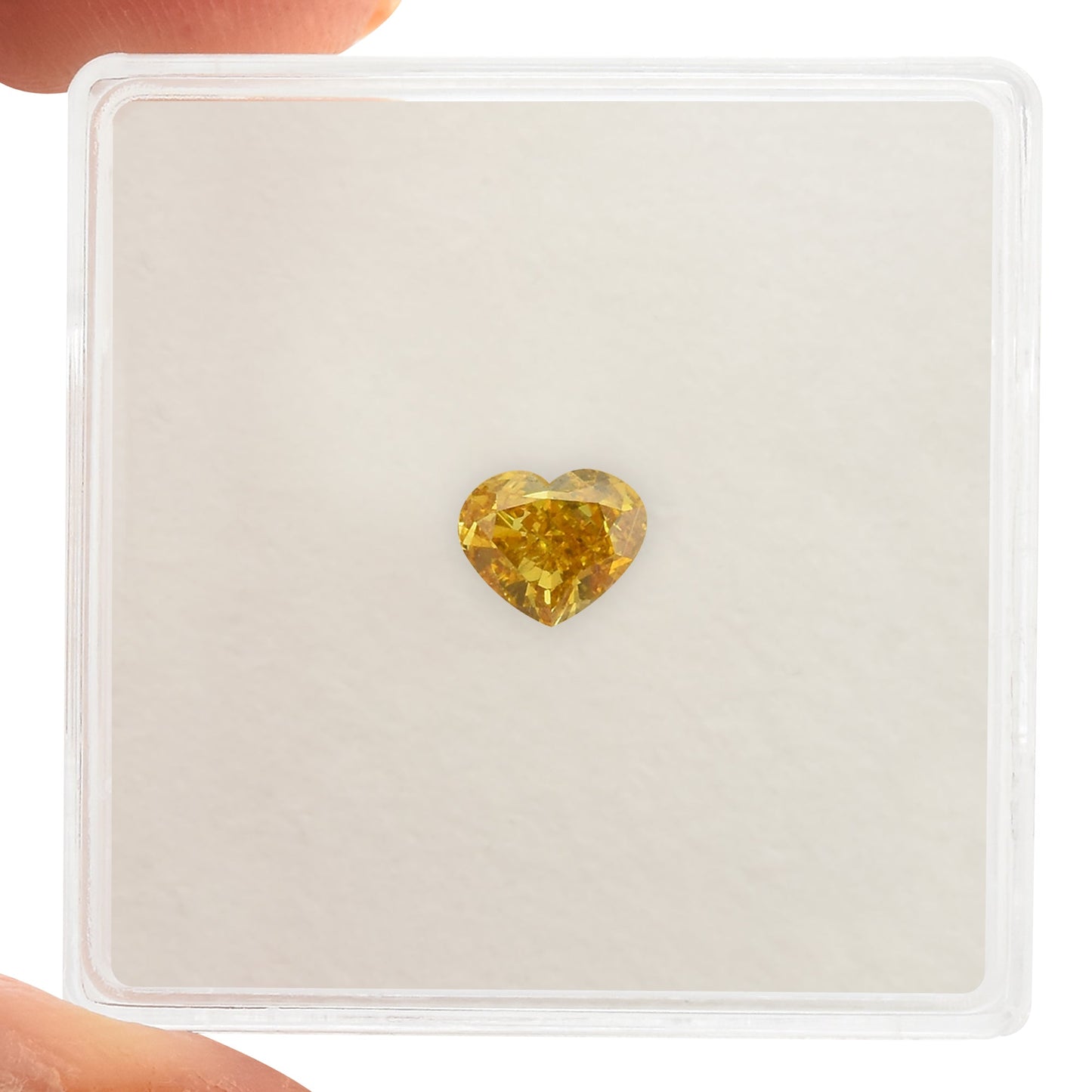 0,52 Karat Fancy Deep Brownish Orange Yellow Heart Diamant SI1 GIA