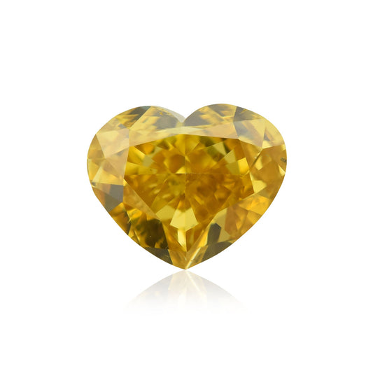 0.52 Carat Fancy Deep Brownish Orangy Yellow HEART Diamond SI1 GIA