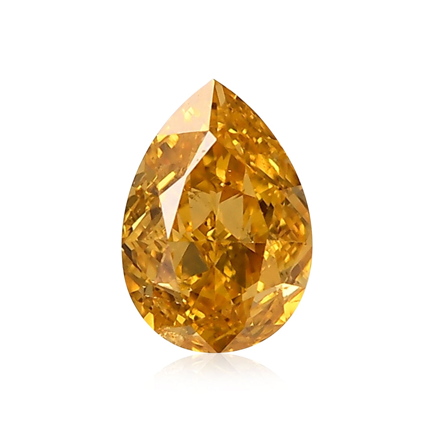 0,24 Karat Fancy Intense Yellow Orange Birnenförmiger Diamant SI2 GIA