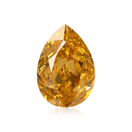 0,24 Karat Fancy Intense Yellow Orange Birnenförmiger Diamant SI2 GIA