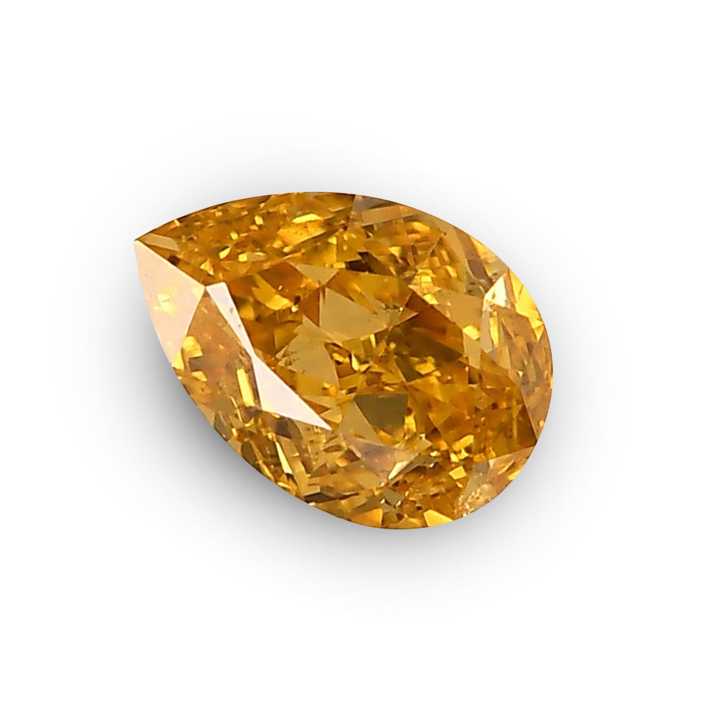 0,24 Karat Fancy Intense Yellow Orange Birnenförmiger Diamant SI2 GIA